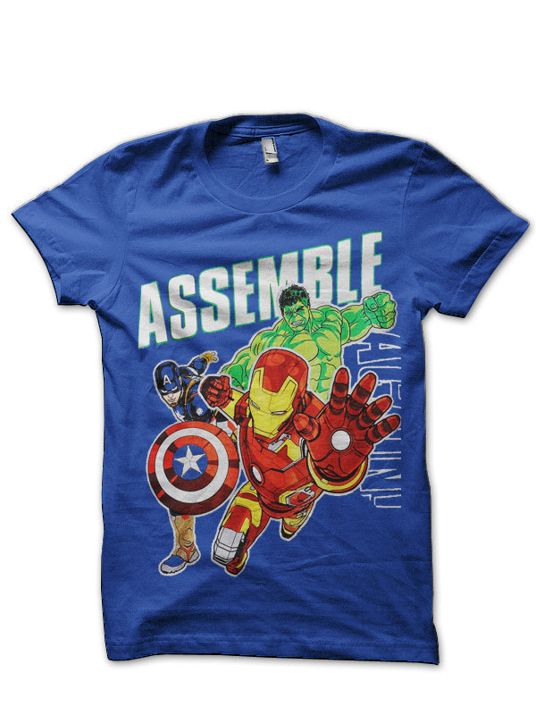 Avengers Assemble Royal Blue T-Shirt Hoodie, Sweatshirt | PureTeeCo.com