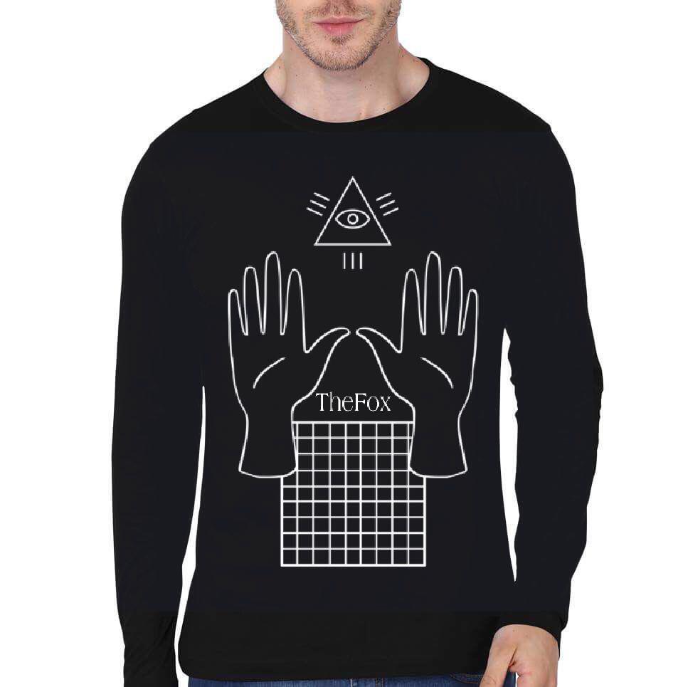 The Fox Black Full Sleeve T-Shirt Hoodie, Sweatshirt | PureTeeCo.com