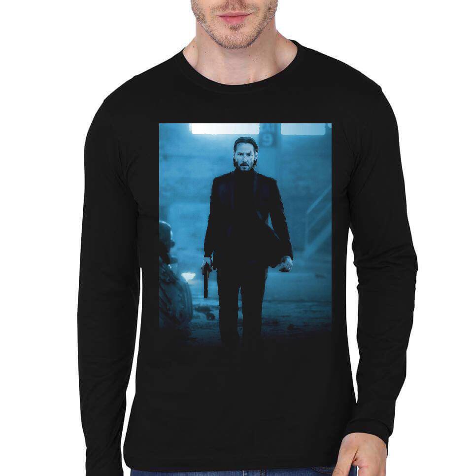 John Wick Full Sleeve Black T-Shirt Hoodie, Sweatshirt | PureTeeCo.com