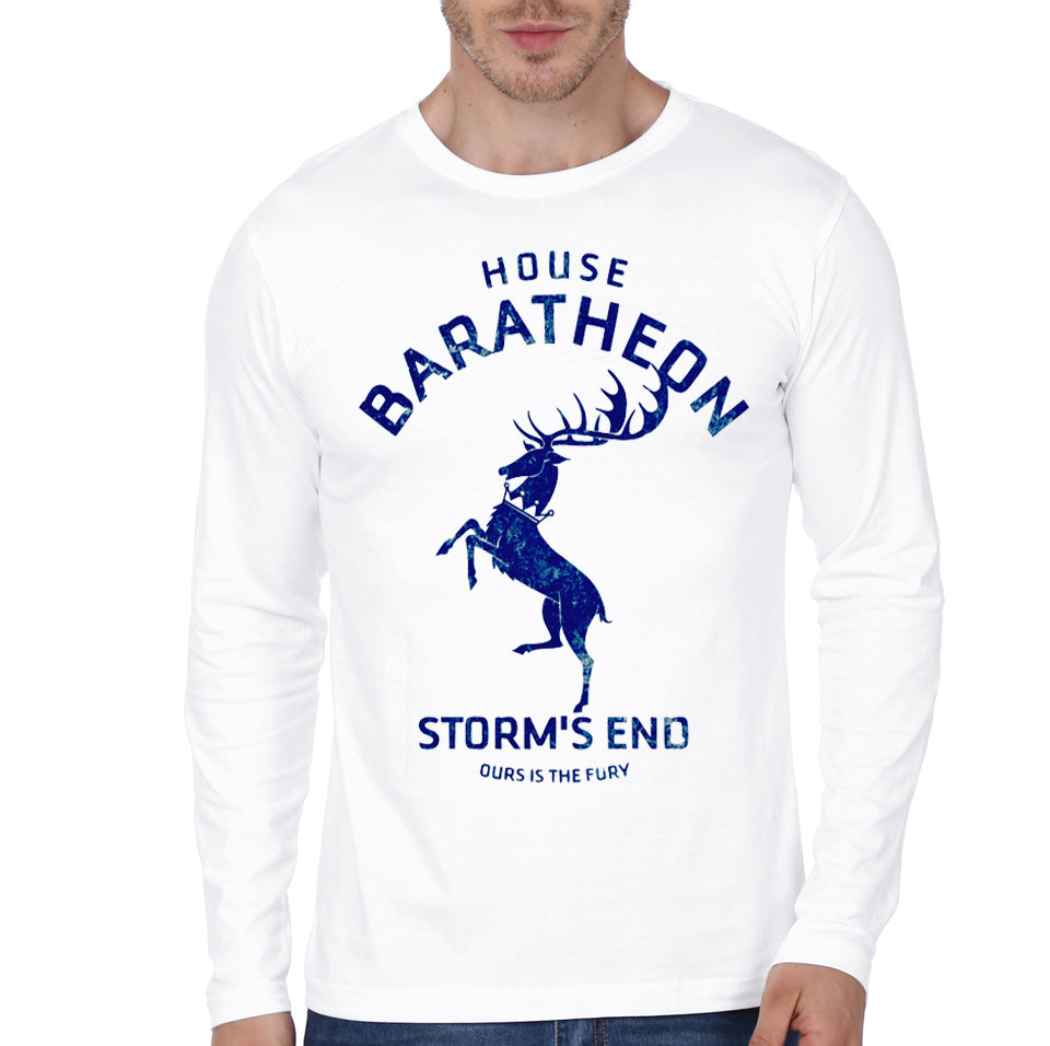 House Baratheon White Full Sleeve Tee Hoodie, Sweatshirt | PureTeeCo.com