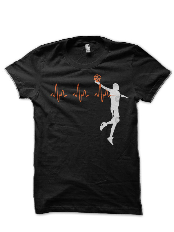 Basketball Heartbeat T-Shirt Hoodie, Sweatshirt | PureTeeCo.com