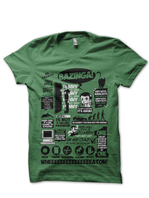 Bazinga Green Tee Hoodie, Sweatshirt | PureTeeCo.com