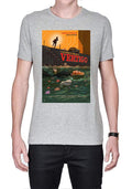 Vertigo Grey Melange Half Sleeve T-Shirt Hoodie, Sweatshirt | PureTeeCo.com
