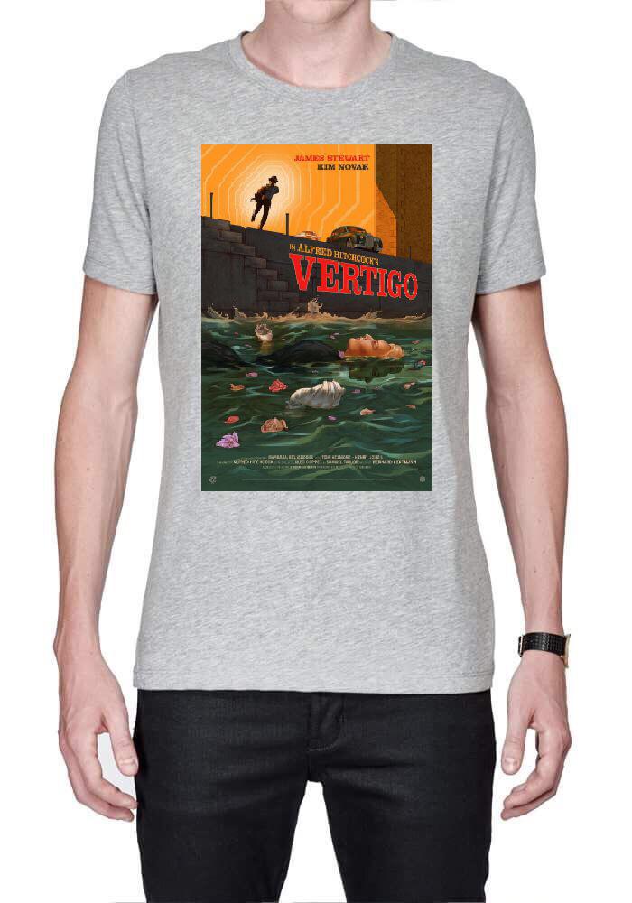 Vertigo Grey Melange Half Sleeve T-Shirt Hoodie, Sweatshirt | PureTeeCo.com