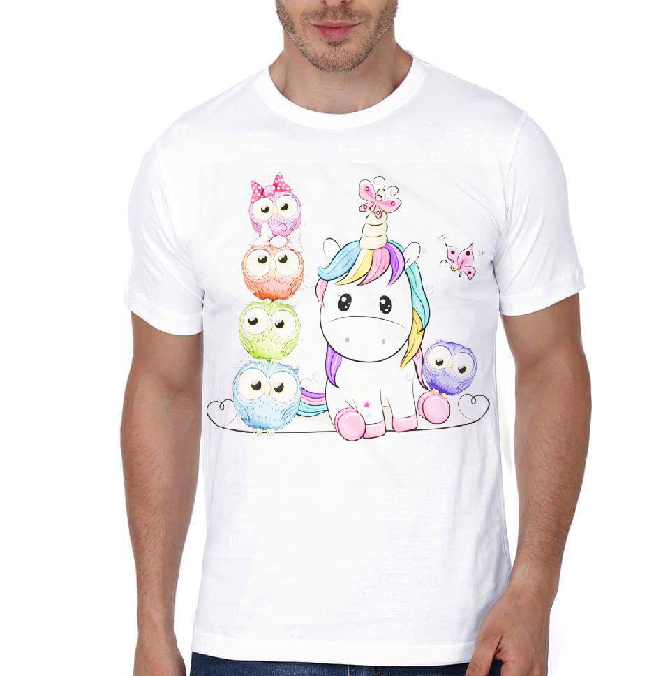 Unicorn White Half Sleeve T-Shirt Hoodie, Sweatshirt | PureTeeCo.com