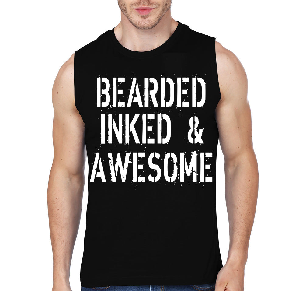 Bearded Inked And Awesome T-Shirt Hoodie, Sweatshirt | PureTeeCo.com