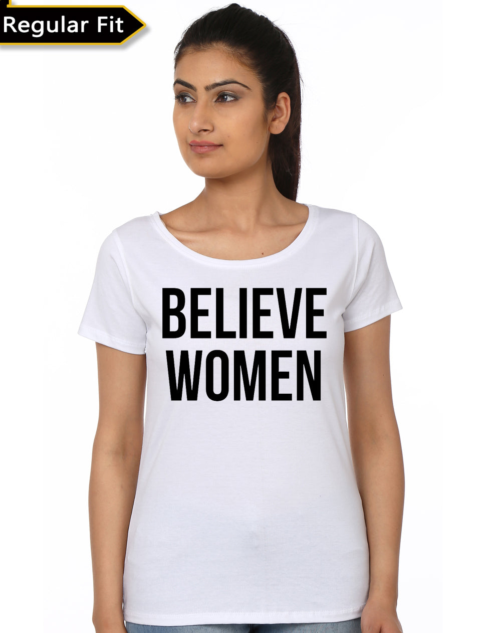 Believe Women Girls White T-Shirt Hoodie, Sweatshirt | PureTeeCo.com