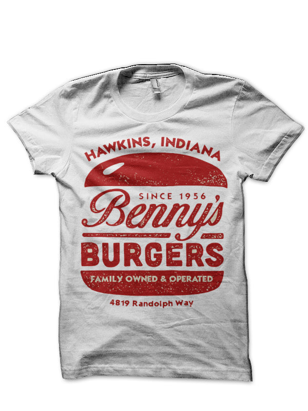 Bennyâ€™s Burgers â€“ Hawkins, Indiana T-Shirt Hoodie, Sweatshirt | PureTeeCo.com