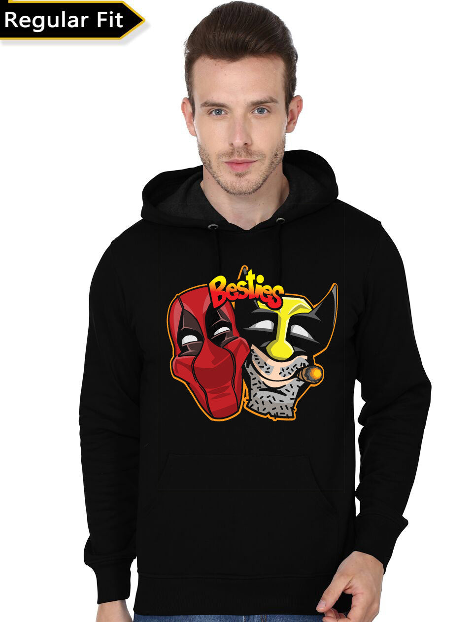 Bestie Deadpool And Wolverine Black Hoodie T-Shirts, Sweatshirt | PureTeeCo.com