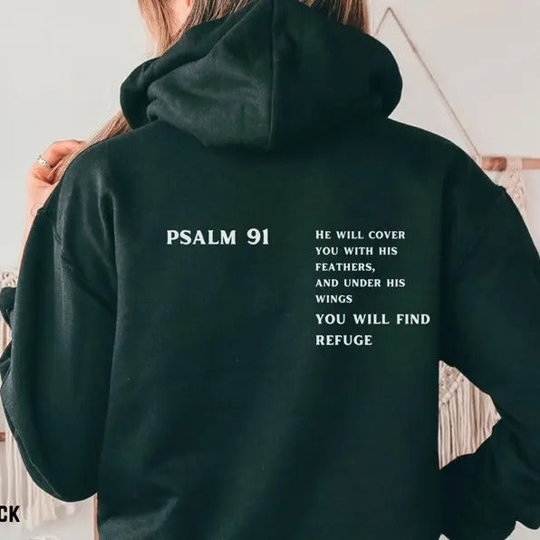 bible verse hoodie psalm 91 hoodie faith based hoodie minimalist christian sweatshirt religious hoodies women men ...