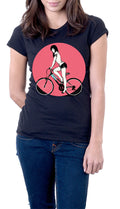Bicycle Girl Black Tee Hoodie, Sweatshirt | PureTeeCo.com