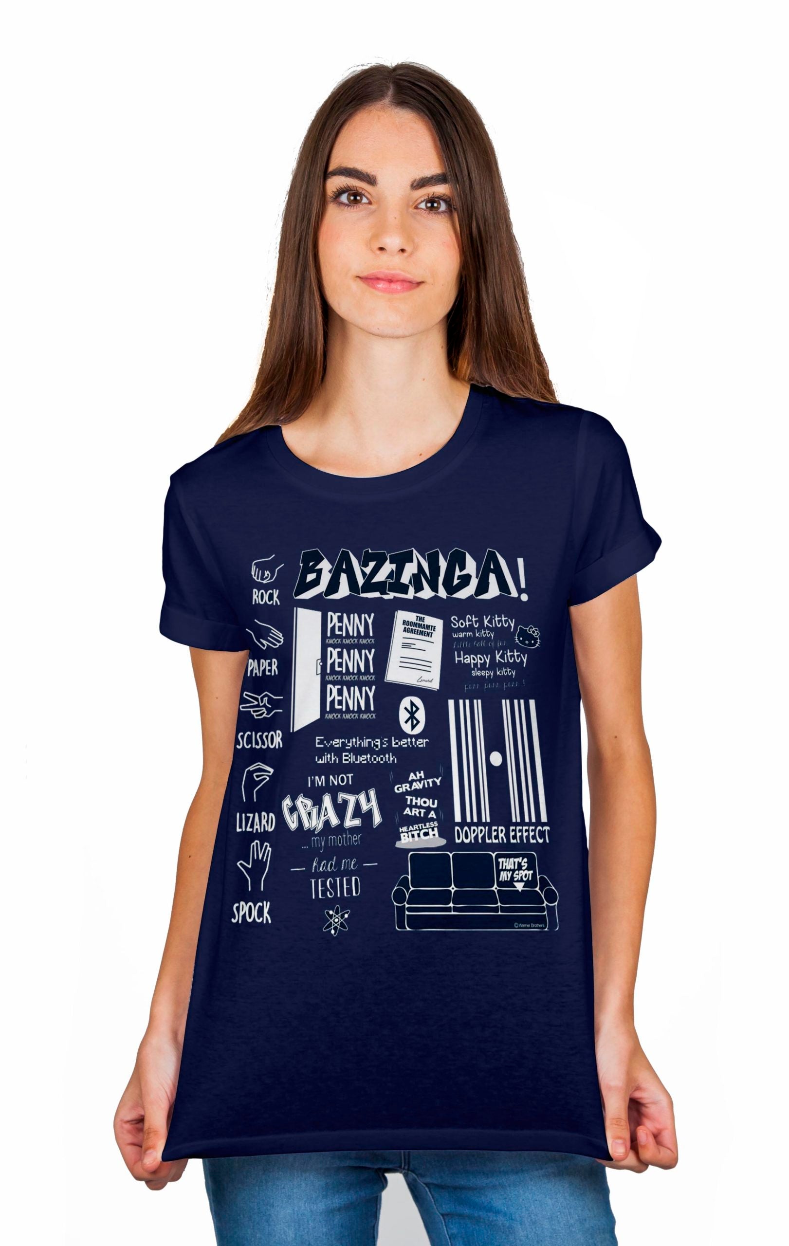 Bazinga Big Bang Theory Navy Blue T-Shirt Hoodie, Sweatshirt | PureTeeCo.com