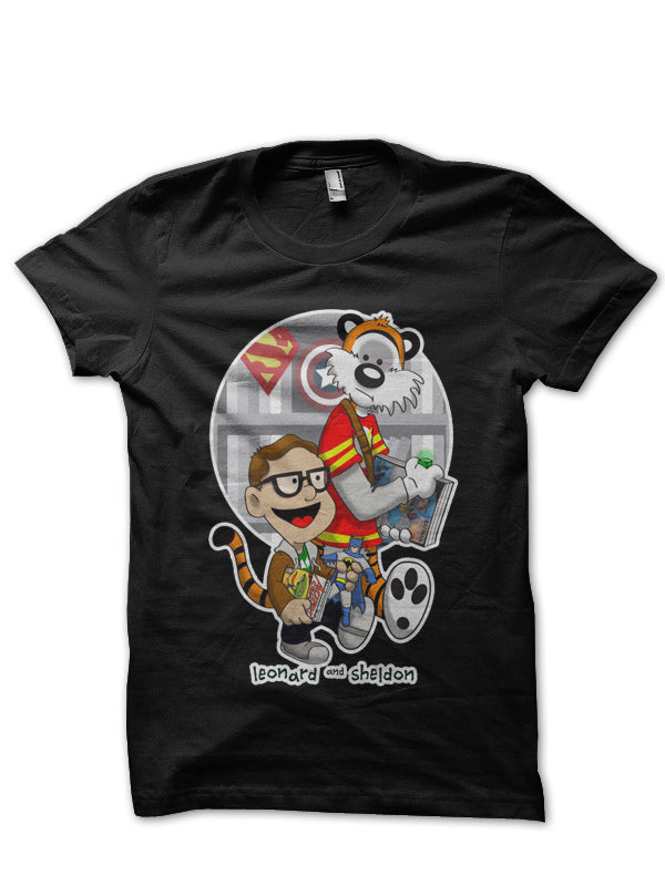 Leonard & Sheldon Black Tee Hoodie, Sweatshirt | PureTeeCo.com
