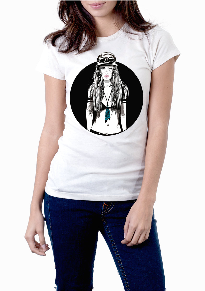 Biker Girl White Top T-Shirts, Hoodie, Sweatshirt | PureTeeCo.com