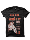 Biker And Whiskey Both Gets Better With Age Black T-Shirt Hoodie, Sweatshirt | PureTeeCo.com