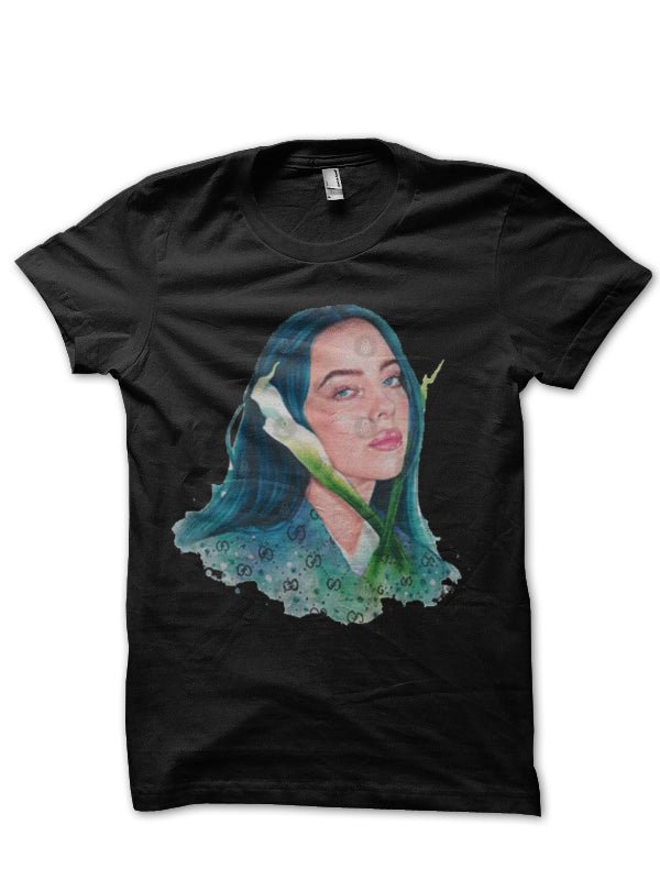 Billie Eilish Half Sleeve Black T-Shirt Hoodie, Sweatshirt | PureTeeCo.com