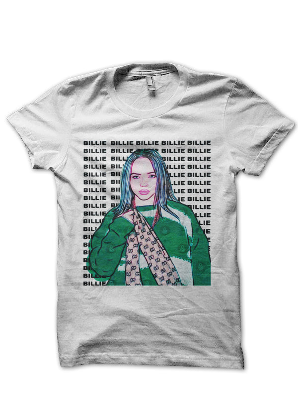 Billie Eilish Half Sleeve White T-Shirt Style002 Hoodie, Sweatshirt | PureTeeCo.com