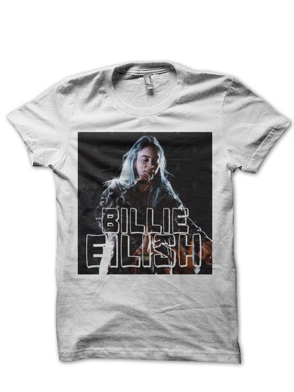 Billie Eilish Half Sleeve White T-Shirt Style001 Hoodie, Sweatshirt | PureTeeCo.com
