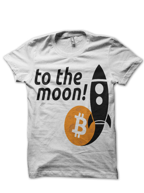 Bitcoin To The Moon Black T-Shirt Hoodie, Sweatshirt | PureTeeCo.com