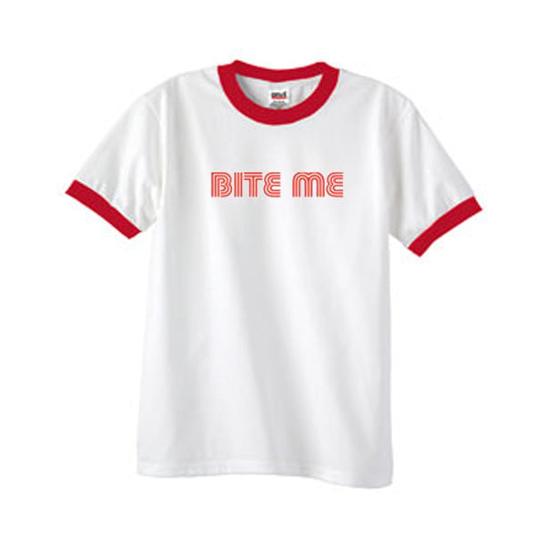 bite me ringer tshirt Hoodie, Sweatshirt | PureTeeCo.com