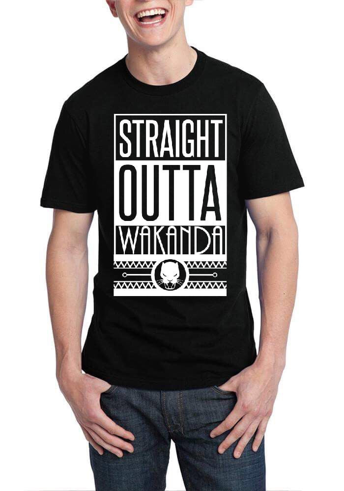 Straight Outta Wakanda Black T-Shirt Hoodie, Sweatshirt | PureTeeCo.com