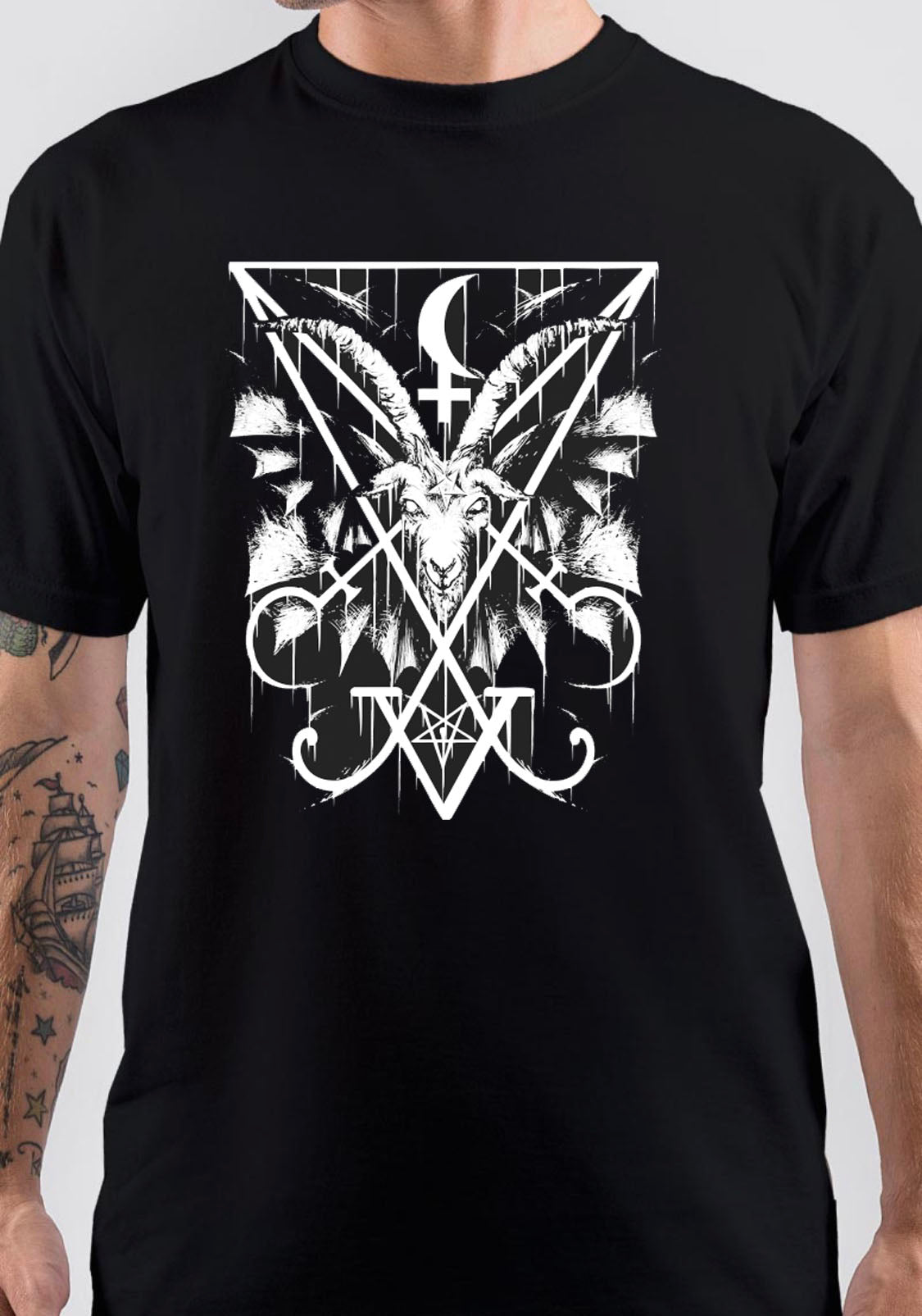 Sigil Of Lucifer And Baphomet Classic T-Shirt Hoodie, Sweatshirt | PureTeeCo.com