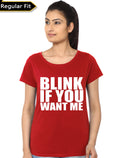 Blink If You Want Me Red T-Shirt Hoodie, Sweatshirt | PureTeeCo.com