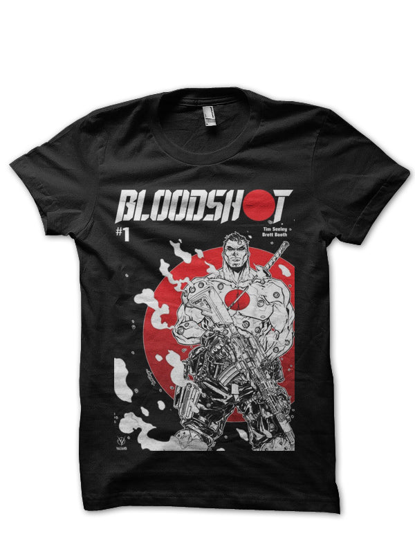 Bloodshot Half Sleeve Black T-Shirt Hoodie, Sweatshirt | PureTeeCo.com