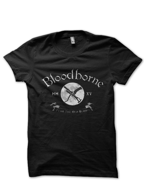 Bloodborne Crest Half Sleeve Black T-Shirt Hoodie, Sweatshirt | PureTeeCo.com