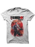 Bloodshot Half Sleeve White T-Shirt Hoodie, Sweatshirt | PureTeeCo.com