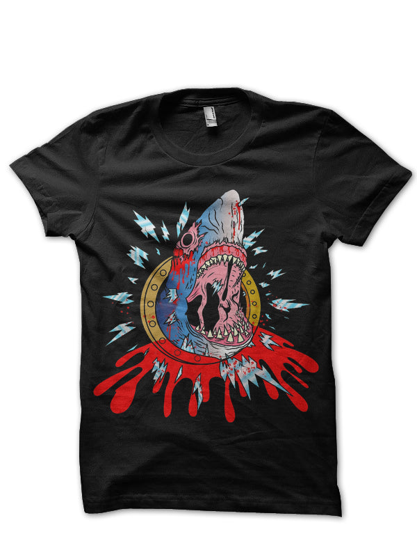 Bloody Shark Black T-Shirt Hoodie, Sweatshirt | PureTeeCo.com