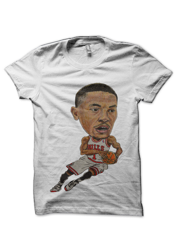 Rose Caricature White T-Shirt Hoodie, Sweatshirt | PureTeeCo.com