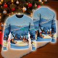 Bombardier Global Express American Airlines In The Snowy Christmas Sky Ugly Sweater Best Gift