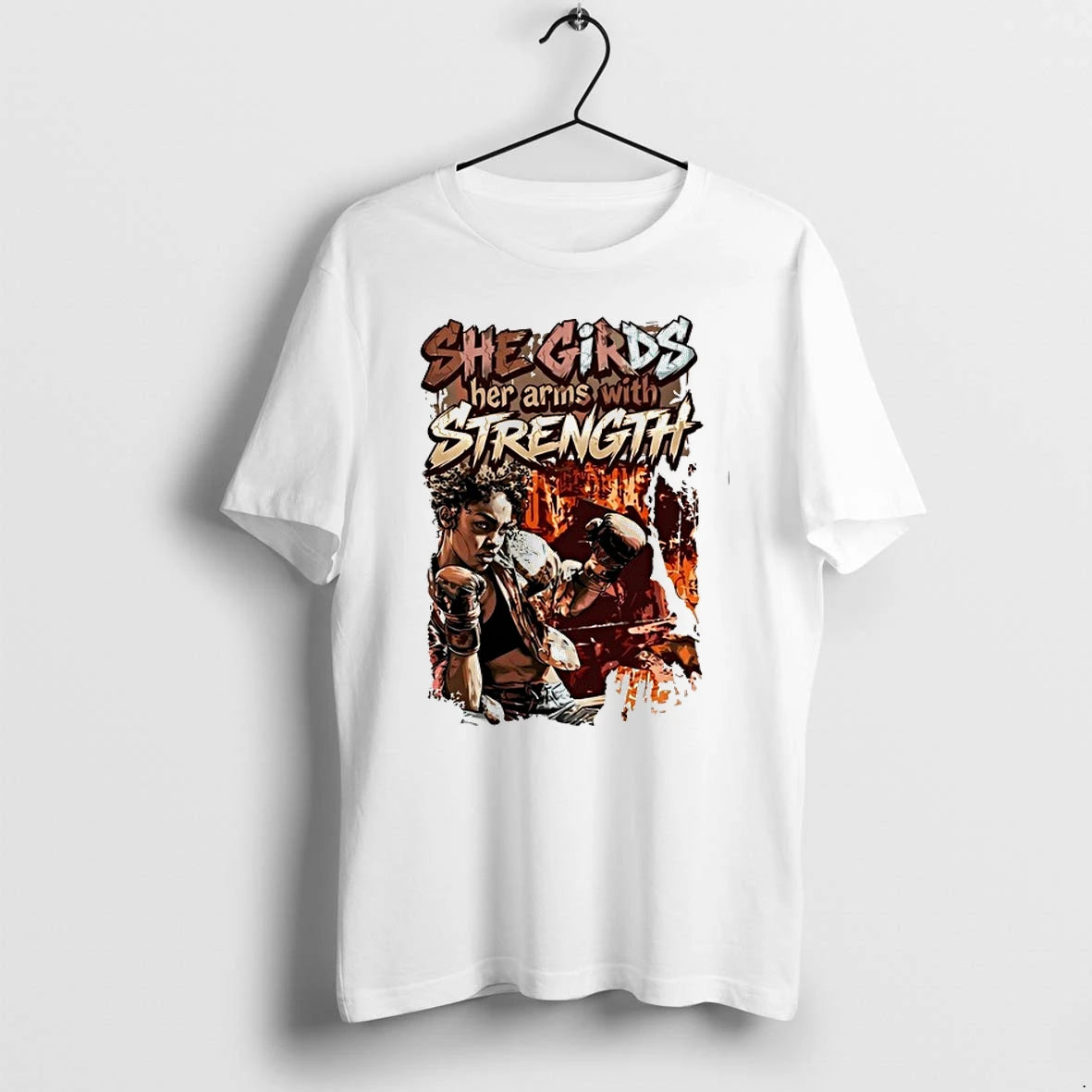 Boxing She Girds Her Arms With Strength 0 Tshirts Sweater