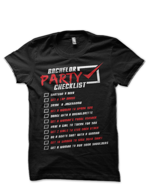 Bachelor Party Checklist T-Shirt Hoodie, Sweatshirt | PureTeeCo.com