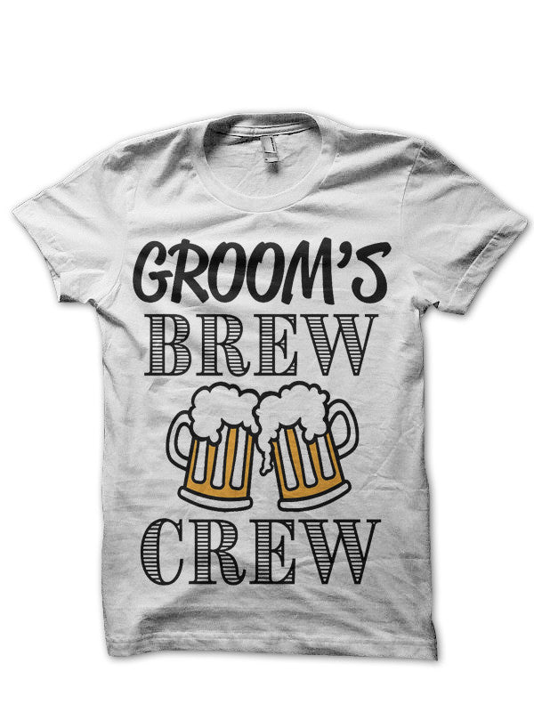 Groomâ€™s Brew Crew White T-Shirt Hoodie, Sweatshirt | PureTeeCo.com