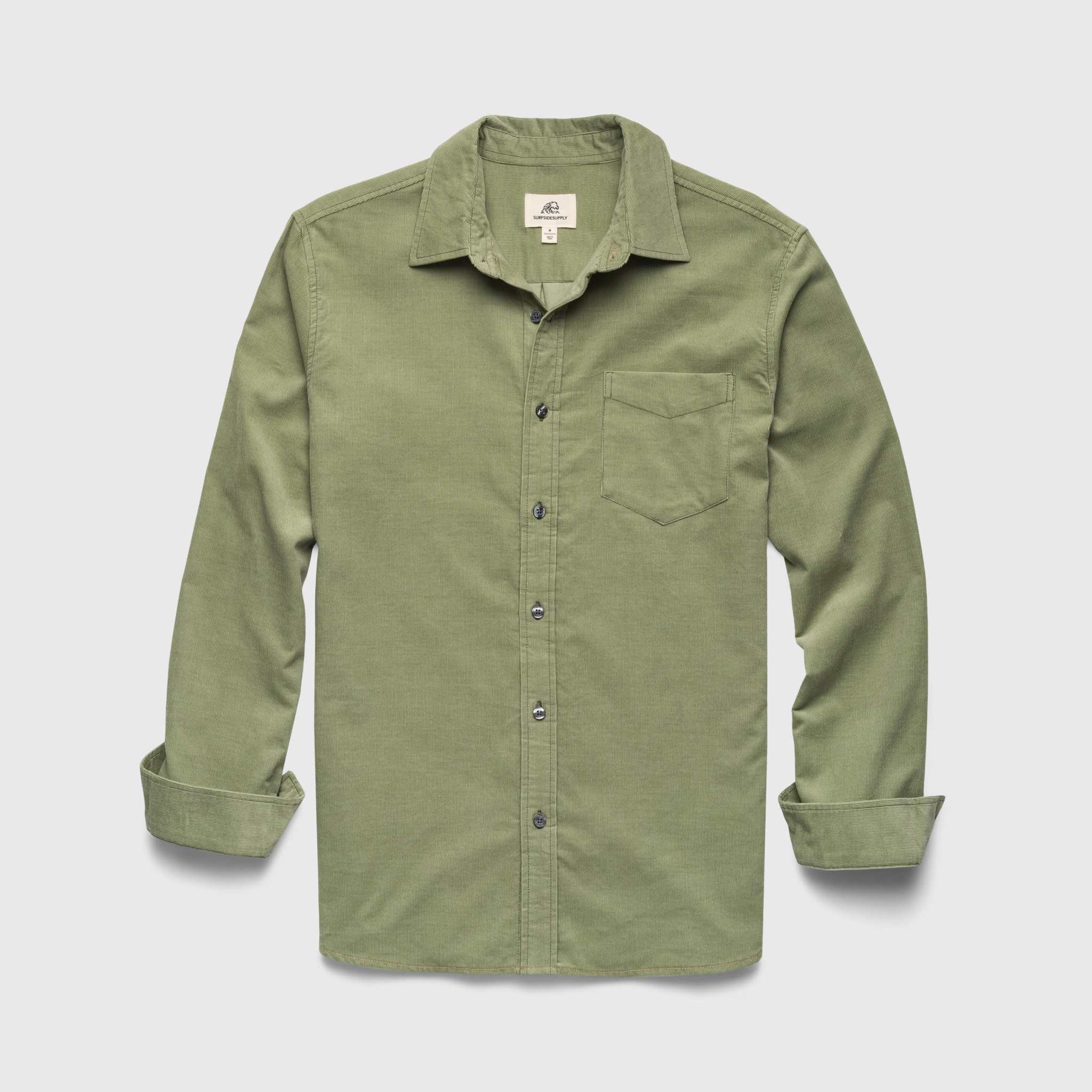 Brian Corduroy Shirt - Hedge Green Hoodie, Sweatshirt | PureTeeCo.com (Image 1)
