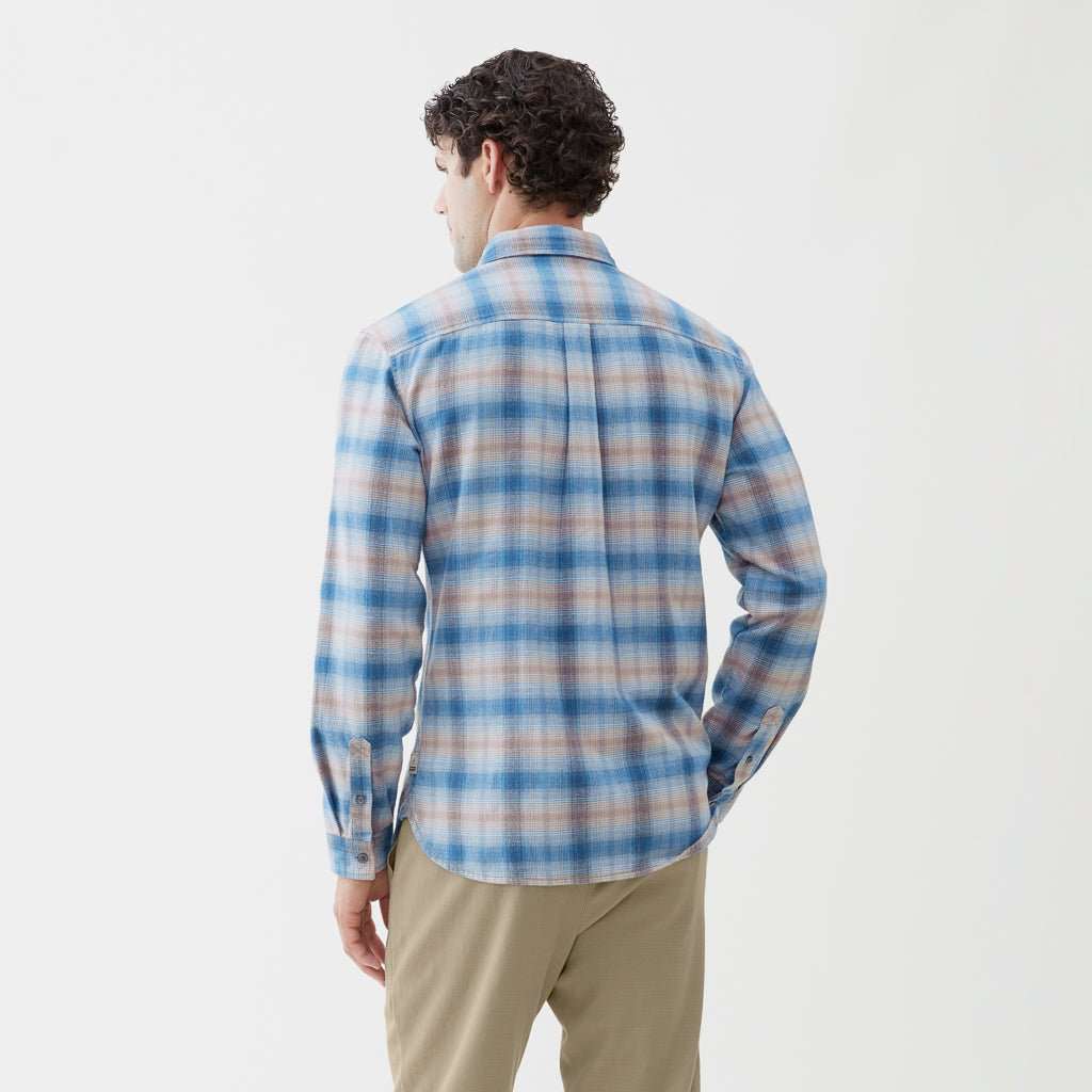 Brian Flannel Plaid Shirt - Blue Heather Plaid Hoodie, Sweatshirt | PureTeeCo.com (Image 3)