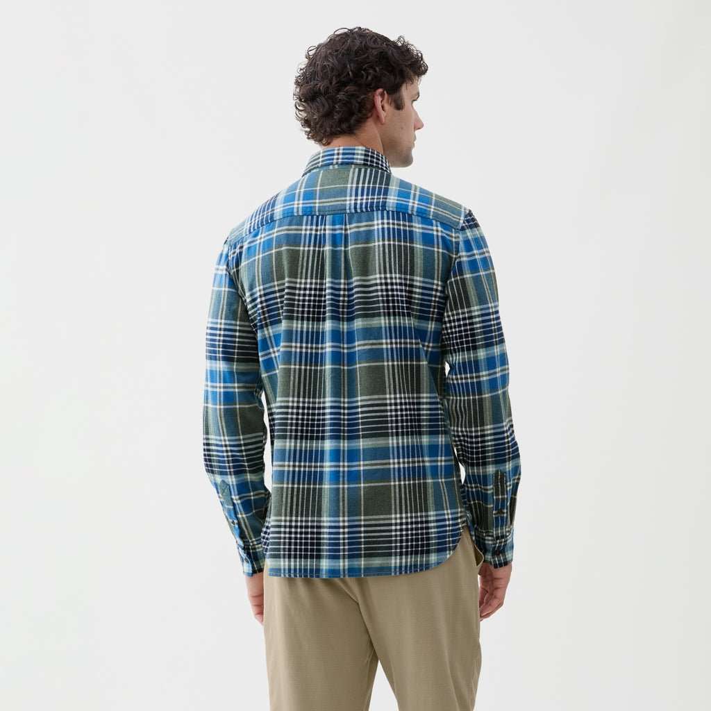 Brian Flannel Plaid Shirt - Green Heather Plaid Hoodie, Sweatshirt | PureTeeCo.com (Image 3)