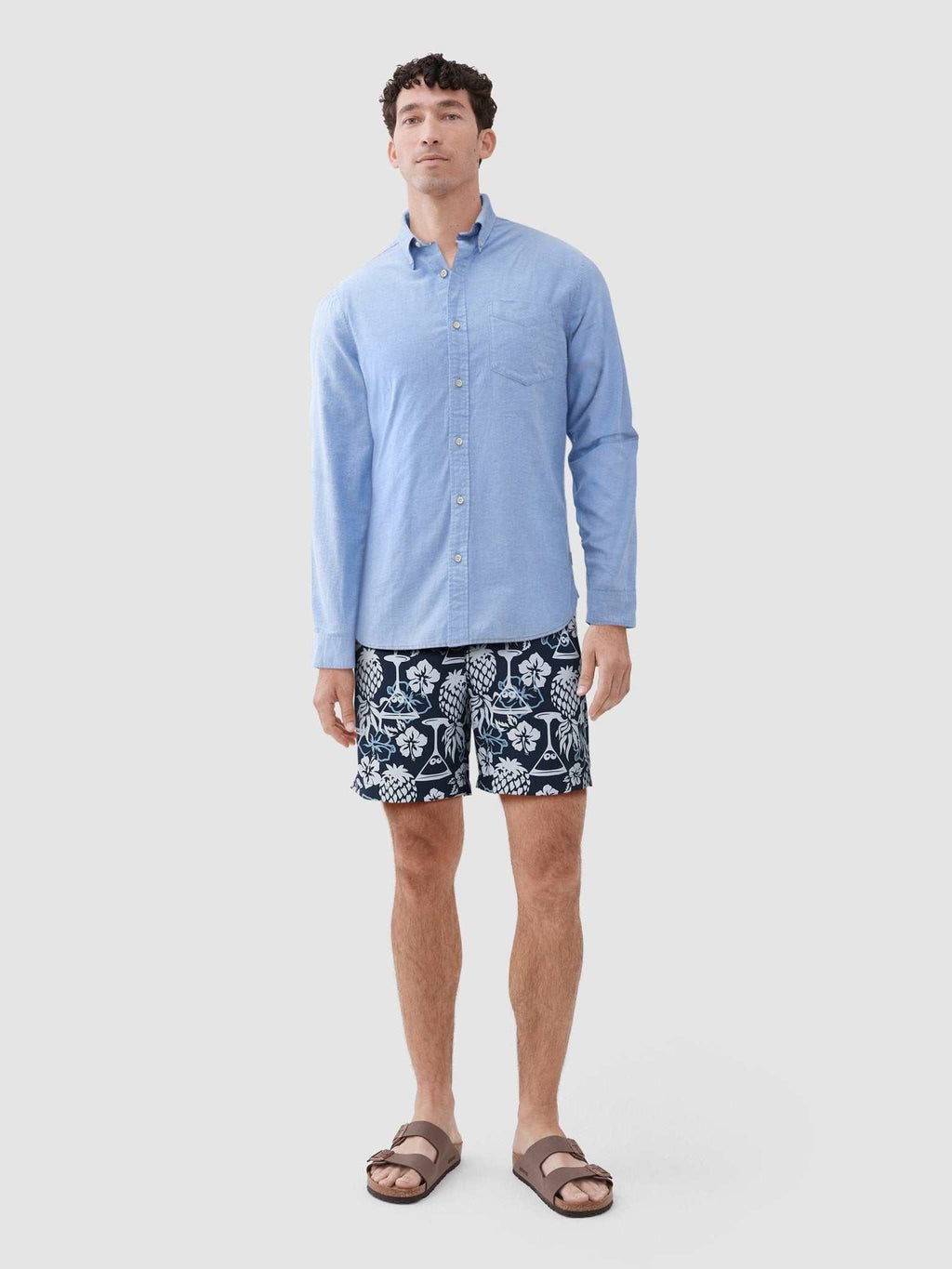 Brian Oxford Martini Sleeve Shirt - Blue Combo Hoodie, Sweatshirt | PureTeeCo.com (Image 4)