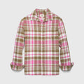 Brian Slub Plaid Shirt - Olive Pink Hoodie, Sweatshirt | PureTeeCo.com (Image 1)