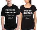 Brother Sister Black T-Shirt Hoodie, Sweatshirt | PureTeeCo.com
