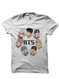 Bts Half Sleeve White T-Shirt Style001 Hoodie, Sweatshirt | PureTeeCo.com
