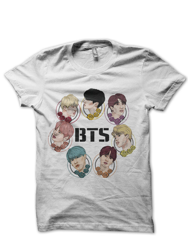 Bts Half Sleeve White T-Shirt Style001 Hoodie, Sweatshirt | PureTeeCo.com