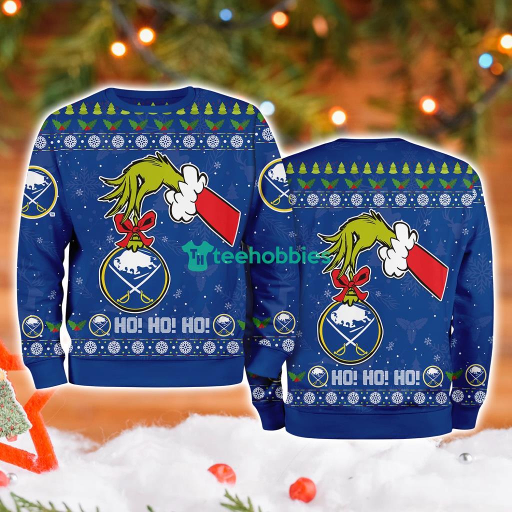 Buffalo Sabres Grinch Hand Ugly Christmas Sweater 3D