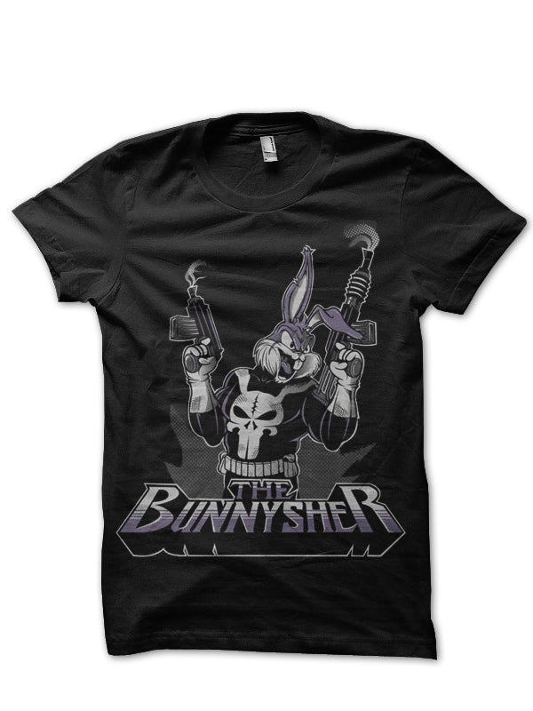 The Bunnysher Black T-Shirt Hoodie, Sweatshirt | PureTeeCo.com