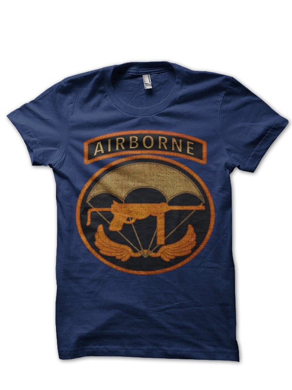 Airborne Division Navy Blue Half Sleeve T-Shirt Hoodie, Sweatshirt | PureTeeCo.com