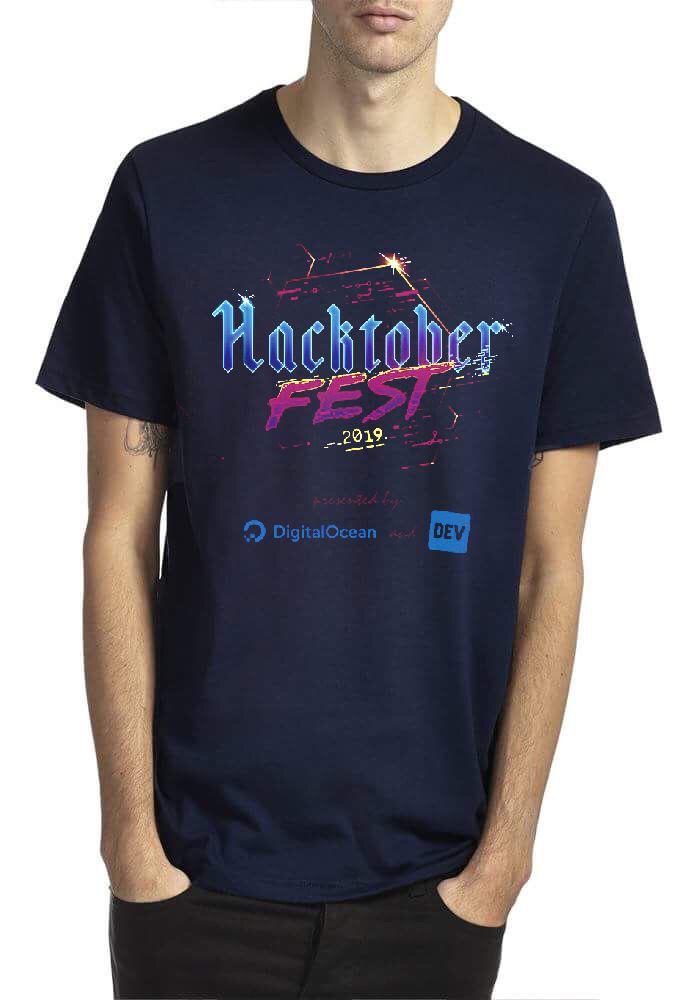 Hacktober Fest 2019 Navy Blue Half Sleeve T-Shirt Hoodie, Sweatshirt | PureTeeCo.com