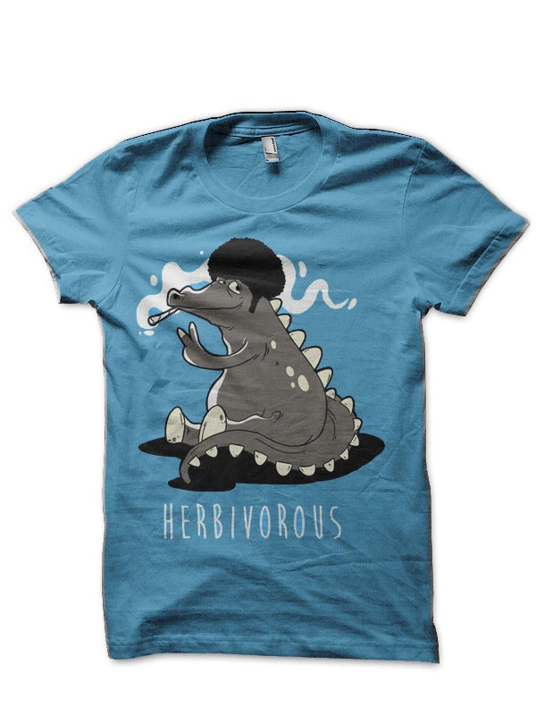 Herbivorous Light Blue Half Sleeve T-Shirt Hoodie, Sweatshirt | PureTeeCo.com