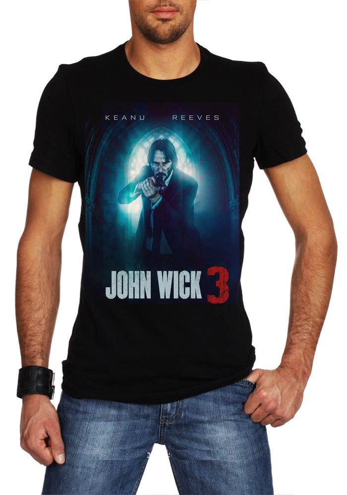 John Wick Black Half Sleeve T-Shirt Style009 Hoodie, Sweatshirt | PureTeeCo.com